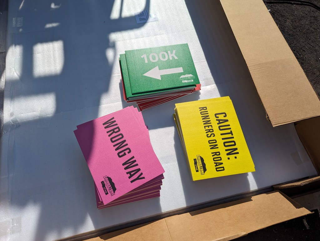 Additional course marking signage.