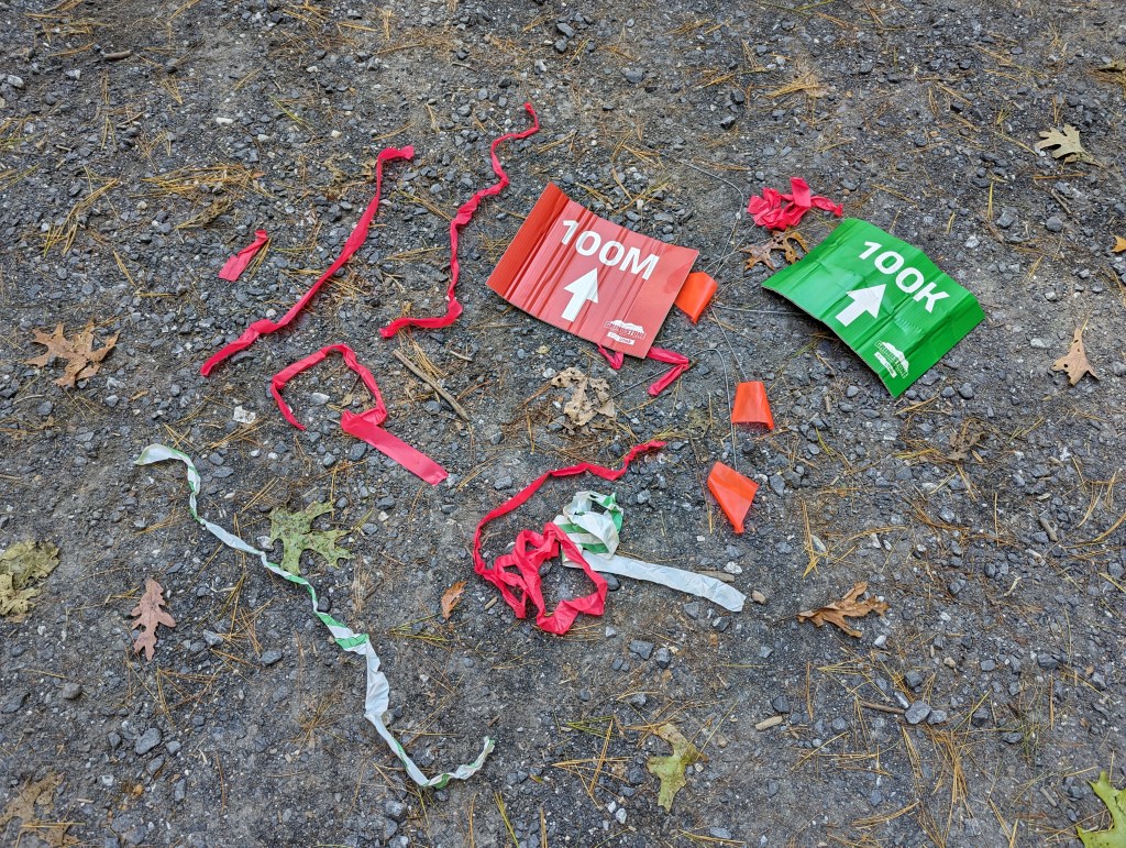 Course markings that were missed are cleaned up. 